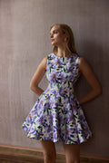 floral morado y naranja