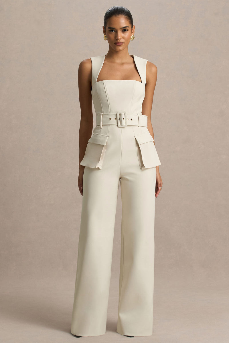 Solice | Mono color crema con escote cuadrado
