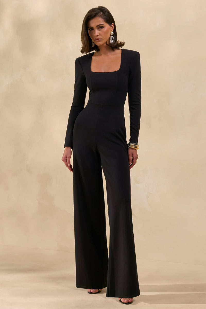 Elasse | Mono negro con escote cuadrado