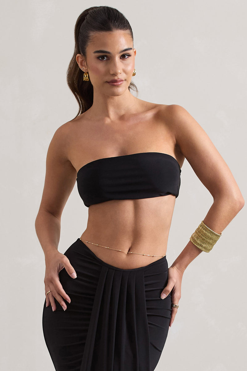 Vada | Top corto tipo bandeau negro